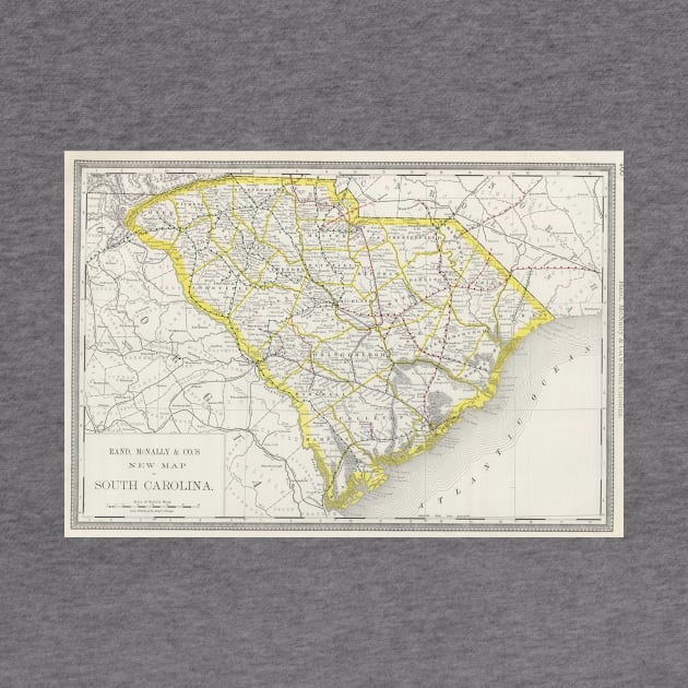 Vintage Map of South Carolina (1889) by Bravuramedia